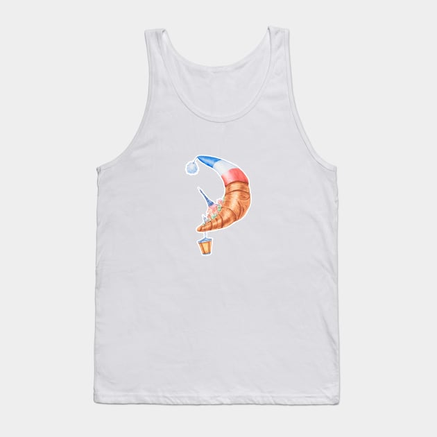 French Croissant as Moon Tank Top by BE MY GUEST MARKETING LLC